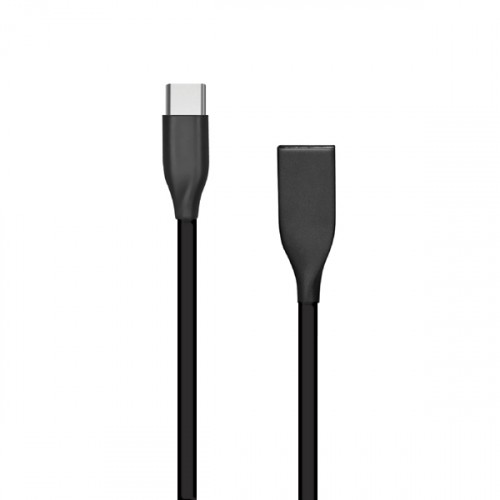 Silicone cable USB - USB-C (black, 2m) image 1