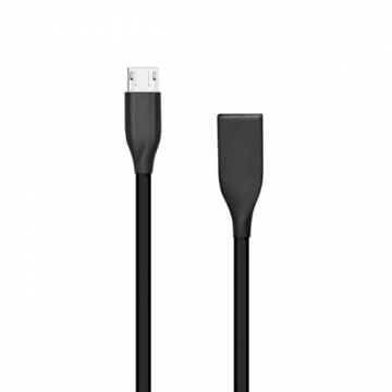 Silicone cable USB - Micro USB (black, 2m)