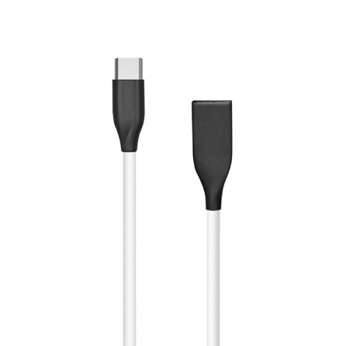 Silicone cable USB - USB-C (white, 2m) image 1
