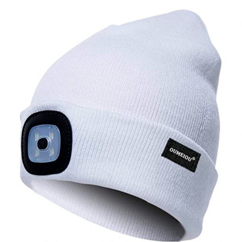 One size теплая вязаная шапка со светодиодной подсветкой  (white) image 1