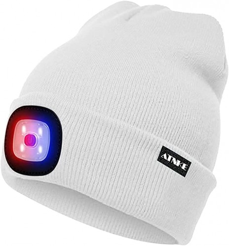 One size теплая вязаная шапка со светодиодной подсветкой  (white) image 7