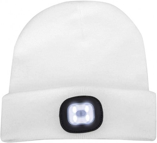 One size теплая вязаная шапка со светодиодной подсветкой  (white) image 8