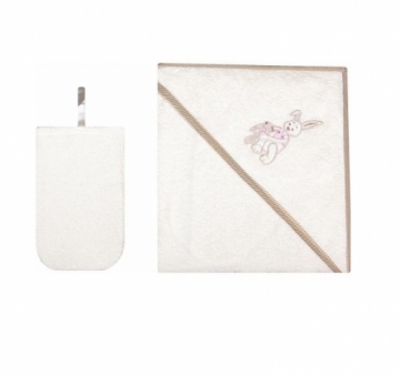 WOMAR double after bath covers with a washcloth 80x80 cm White