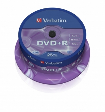 VERBATIM 25x DVD+R 4,7GB 120Min 16x SP