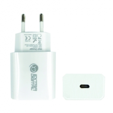 Extradigital Charger, USB Type-C: 220V, 18W, 3A, PD