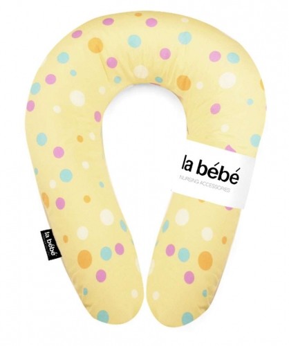La Bebe™ Nursing La Bebe™ Snug Nursing Maternity Pillow  Art.111347 Yellow Dots Pakaviņš mazuļa barošana, gulēšanai, pakaviņš grūtniecēm 20x70 image 1