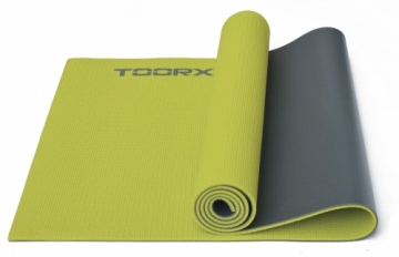 Toorx Коврик для йоги MAT176 173x60x0,6 PVC lime green/gray