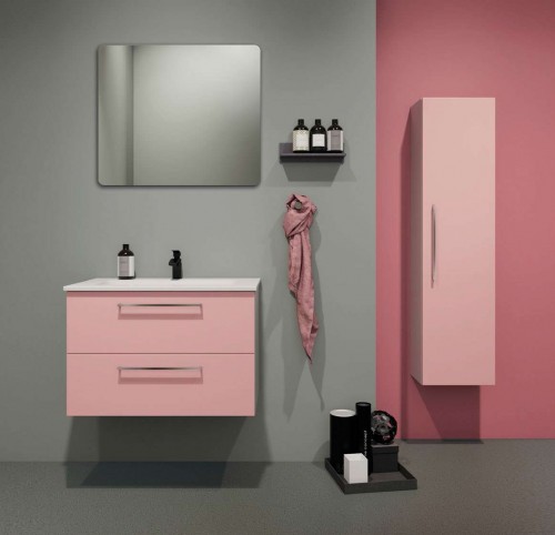 TALL UNIT WITH ACCESSORIES PANEL Raguvos Baldai JOY 35 CM pink/taupe, glossy chrome 12301215 image 3