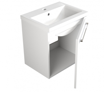 Basin unit with washbasin Raguvos Baldai SCANDIC 51 CM glossy white 15132211