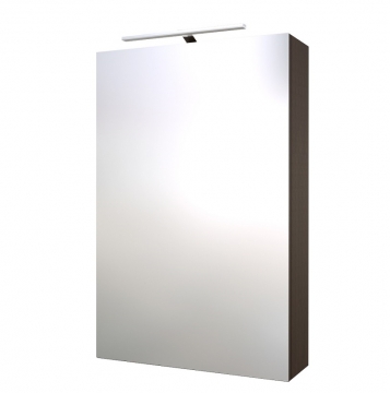 Шкафчик с зеркальными дверцами и GARDA LED подсветкой Raguvos Baldai SCANDIC 46 CM black oak 1502101