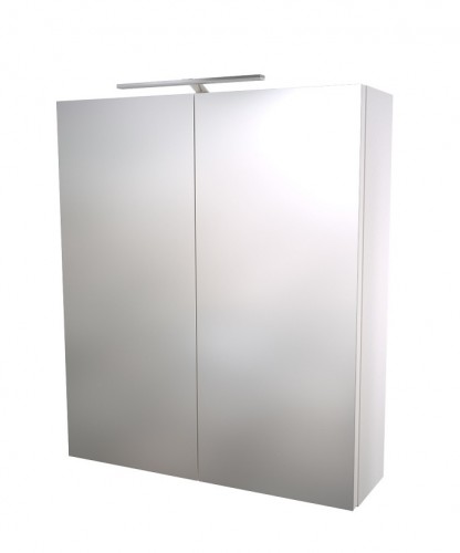 Шкафчик с зеркальными дверцами и GARDA LED подсветкой Raguvos Baldai SCANDIC 60 CM glossy white 1502311 image 1