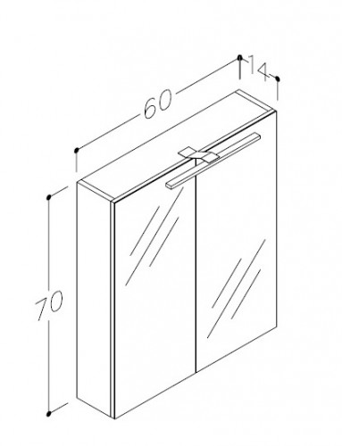 Шкафчик с зеркальными дверцами и GARDA LED подсветкой Raguvos Baldai SCANDIC 60 CM glossy white 1502311 image 2