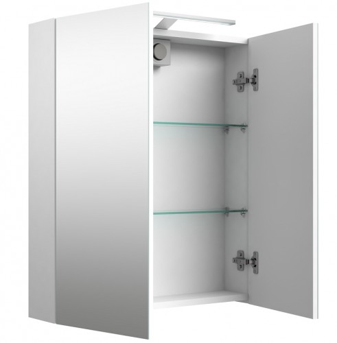 Шкафчик с зеркальными дверцами и GARDA LED подсветкой Raguvos Baldai SCANDIC 60 CM glossy white 1502311 image 3