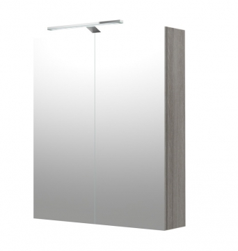Шкафчик с зеркальными дверцами и GARDA LED подсветкой Raguvos Baldai SCANDIC 60 CM grey ash 1502303