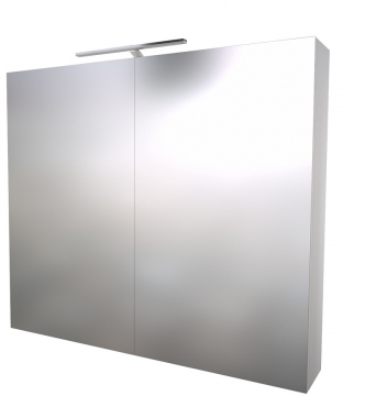 Шкафчик с зеркальными дверцами и GARDA LED подсветкой Raguvos Baldai SCANDIC 80 CM glossy white 1502511