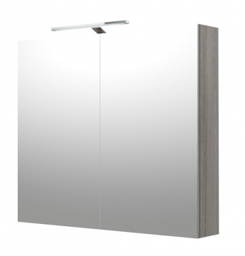 Шкафчик с зеркальными дверцами и GARDA LED подсветкой Raguvos Baldai SCANDIC 80 CM grey ash 1502503