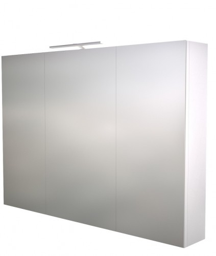 Шкафчик с зеркальными дверцами и GARDA LED подсветкой Raguvos Baldai SCANDIC 100 CM glossy white 1502711 image 1