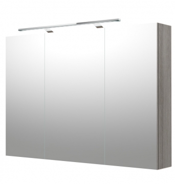 MIRROR CABINET WITH GARDA LED ILLUMINATOR Raguvos Baldai SCANDIC 100 CM grey ash 1502703