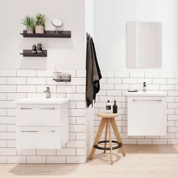 Vannas istabas mēbeļu komplekts Raguvos Baldai SCANDIC 50 glossy white