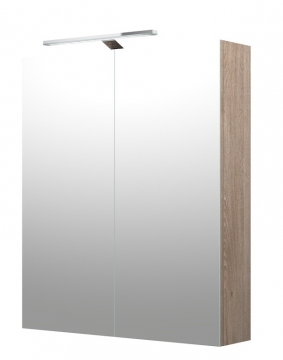 Шкафчик с зеркальными дверцами и GARDA LED подсветкой Raguvos Baldai MILANO 60 CM nelson oak 1902313