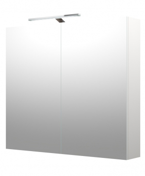 Шкафчик с зеркальными дверцами и GARDA LED подсветкой Raguvos Baldai MILANO 80 CM matt white 1902512