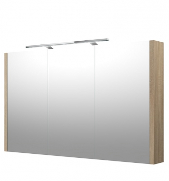 Шкафчик с зеркальными дверцами и GARDA LED подсветкой Raguvos Baldai LUNA, SERENA 110 CM grey oak 1402810