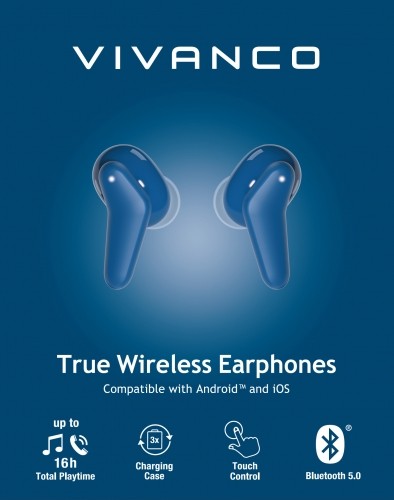 Vivanco wireless headset Fresh Pair BT, blue (60607) image 3