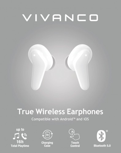 Vivanco wireless headset Fresh Pair BT, white (60604) image 4