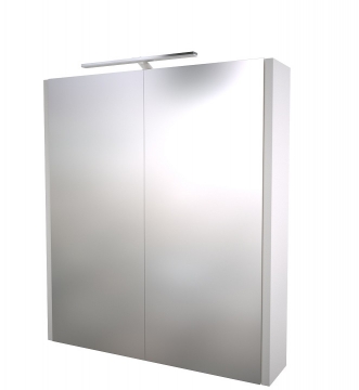 Шкафчик с зеркальными дверцами и GARDA LED подсветкой Raguvos Baldai LUNA, SERENA 60 CM glossy white 1402311