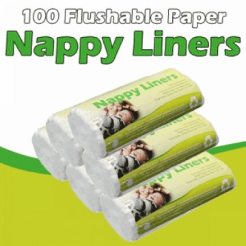 100 смываемых бумажных вкладышей для подгузника