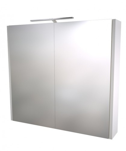Spoguļskapītis ar GARDA LED apgaismojumu Raguvos Baldai LUNA, SERENA 75 CM glossy white 1402411 image 1