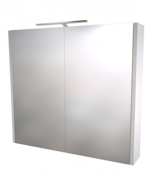 Шкафчик с зеркальными дверцами и GARDA LED подсветкой Raguvos Baldai LUNA, SERENA 75 CM glossy white 1402411