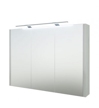 Шкафчик с зеркальными дверцами и GARDA LED подсветкой Raguvos Baldai LUNA, SERENA 90 CM glossy white 1402611