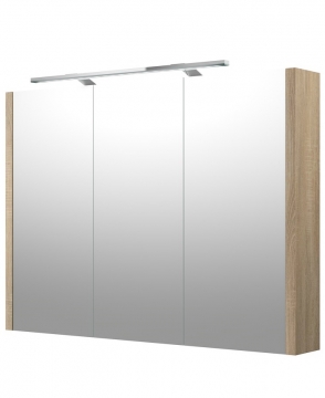 Шкафчик с зеркальными дверцами и GARDA LED подсветкой Raguvos Baldai LUNA, SERENA 90 CM grey oak 1402610