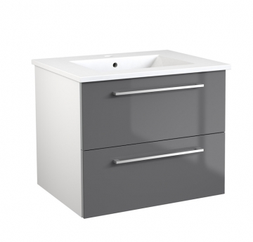 Basin unit with washbasin Raguvos Baldai ALLEGRO 61.5 CM glossy grey/white 11113307