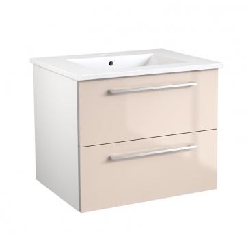 Basin unit with washbasin Raguvos Baldai ALLEGRO 61.5 CM glossy beige/white 11113308