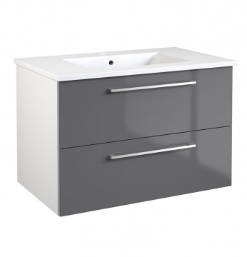 Skapītis ar izlietni Raguvos Baldai ALLEGRO 76 CM glossy grey/white 11113407