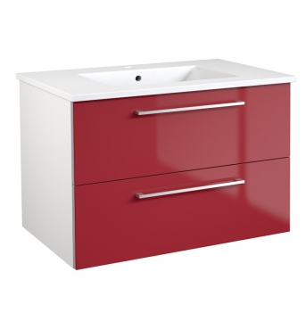 Basin unit with washbasin Raguvos Baldai ALLEGRO 76 CM glossy red/white 11113409