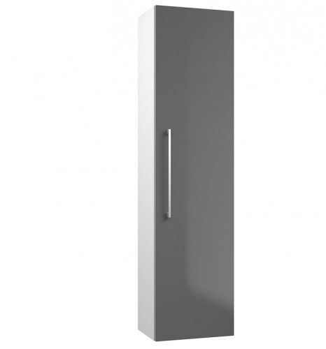 Высокий шкаф для ванной Raguvos Baldai ALLEGRO 35 CM glossy grey/white 1130207 image 1