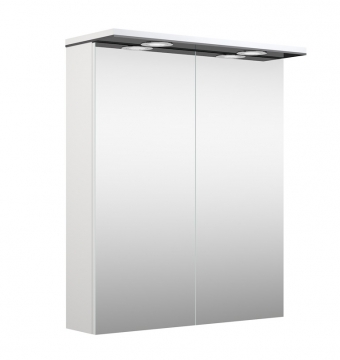 Шкафчик с зеркальными дверцами и LED подсветкой Raguvos Baldai ALLEGRO 61 CM glossy grey/white 1104307