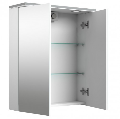 Шкафчик с зеркальными дверцами и LED подсветкой Raguvos Baldai ALLEGRO 61 CM glossy beige/white 1104308 image 3