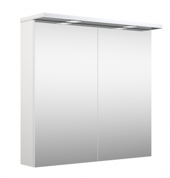 Шкафчик с зеркальными дверцами и LED подсветкой Raguvos Baldai ALLEGRO 76 CM glossy white/white 1104406