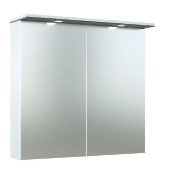 Шкафчик с зеркальными дверцами и LED подсветкой Raguvos Baldai ALLEGRO 76 CM glossy grey/white 1104407