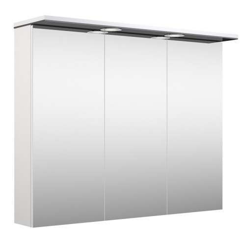 Шкафчик с зеркальными дверцами и LED подсветкой Raguvos Baldai ALLEGRO 91 CM glossy grey/white 1104607 image 1