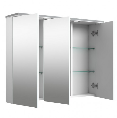 Шкафчик с зеркальными дверцами и LED подсветкой Raguvos Baldai ALLEGRO 91 CM glossy grey/white 1104607 image 3