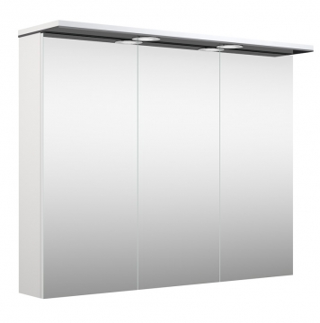 Шкафчик с зеркальными дверцами и LED подсветкой Raguvos Baldai ALLEGRO 91 CM glossy grey/white 1104607