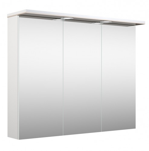 Шкафчик с зеркальными дверцами и LED подсветкой Raguvos Baldai ALLEGRO 91 CM glossy beige/white 1104608 image 1