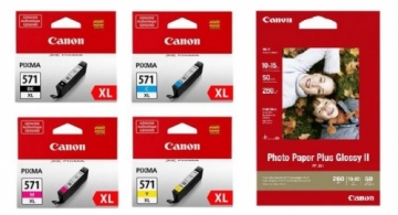 Canon ink + photo paper Photo Value Pack CLI-571XL, black/color