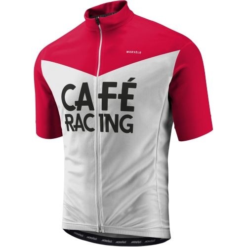 NezinĀms M Cafe Racing Short Sleeve Jersey / Balta / Sarkana / M image 1