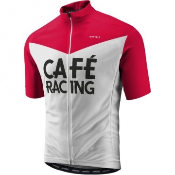 NezinĀms M Cafe Racing Short Sleeve Jersey / Balta / Sarkana / M